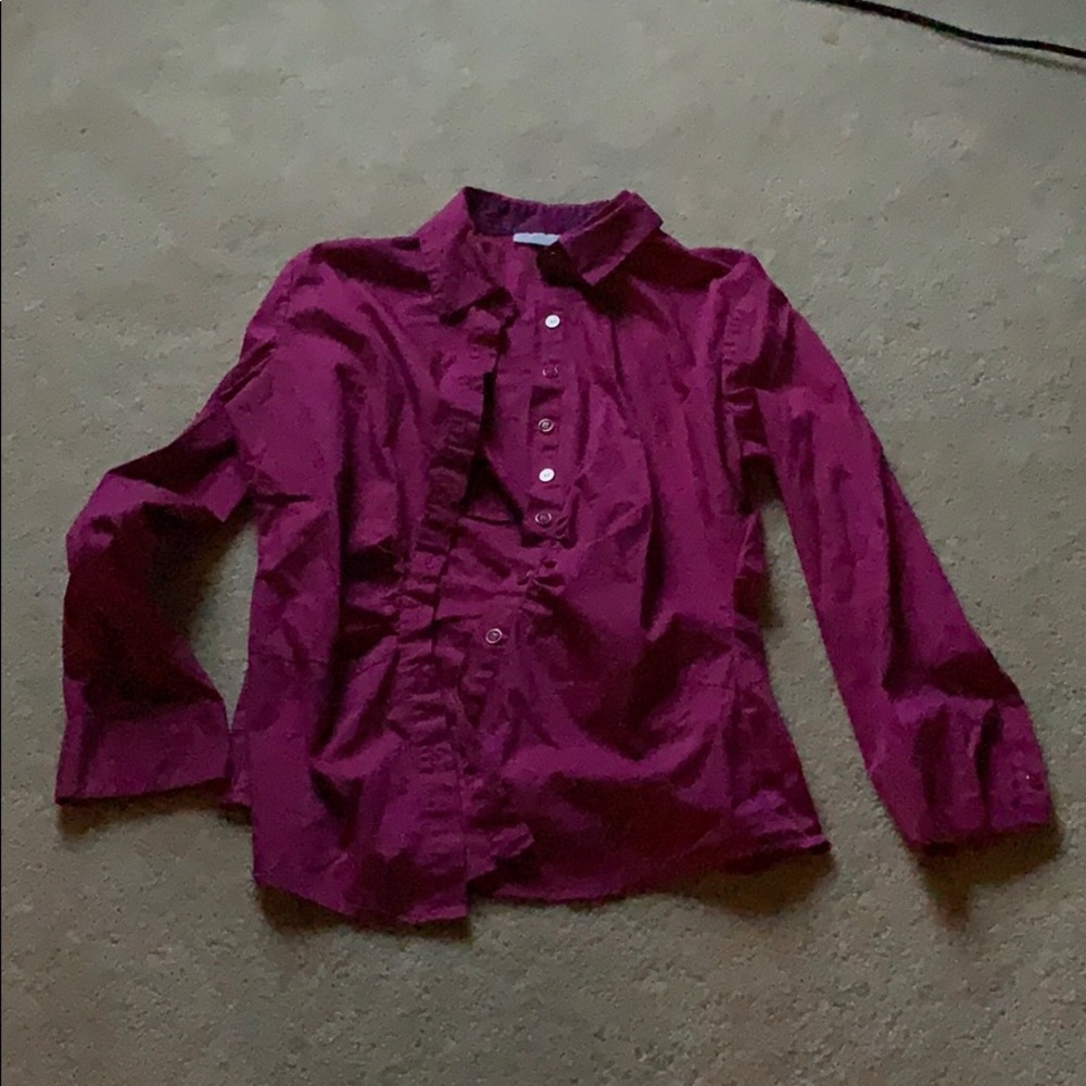 Purple button down shirt